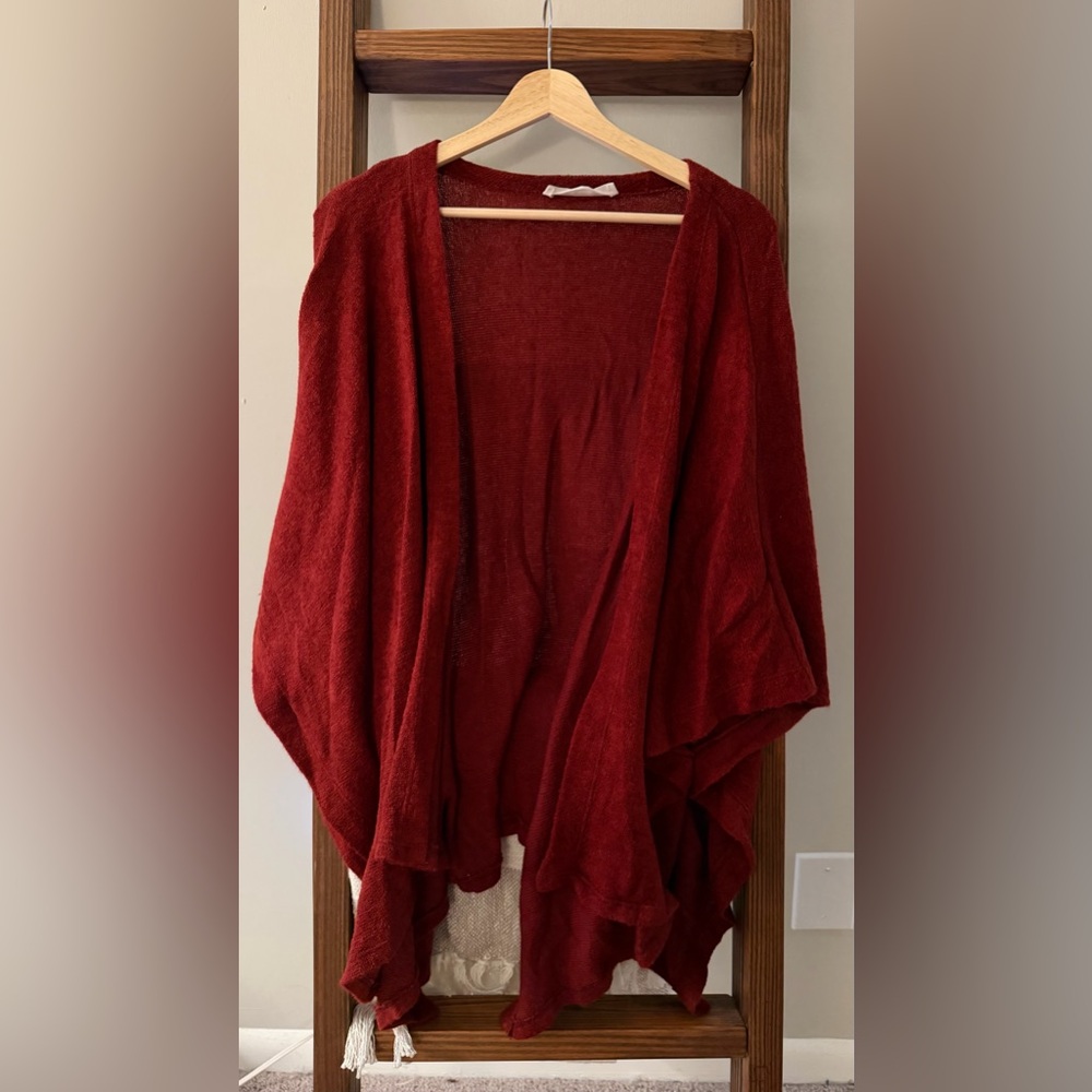 Lizard Thicket Burgundy Oversized Cardigan